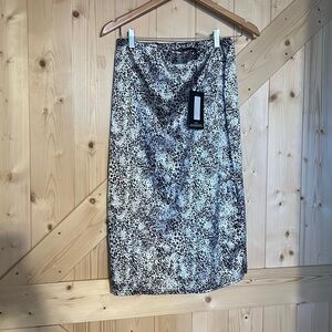 Pretty little thing animal print midi satin skirt stretchy waist size 6